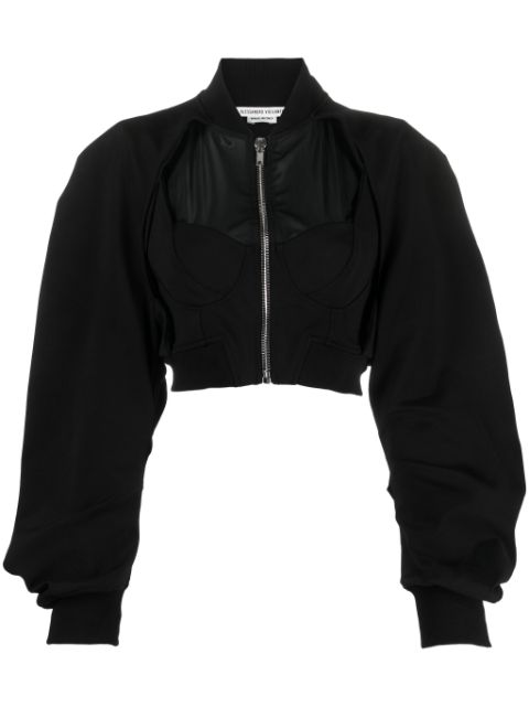 ALESSANDRO VIGILANTE cut-out cropped bomber jacket
