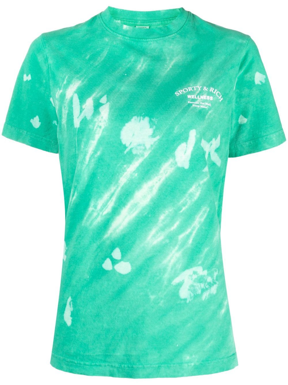Shop Sporty And Rich Tie-dye Print Cotton T-shirt In Green