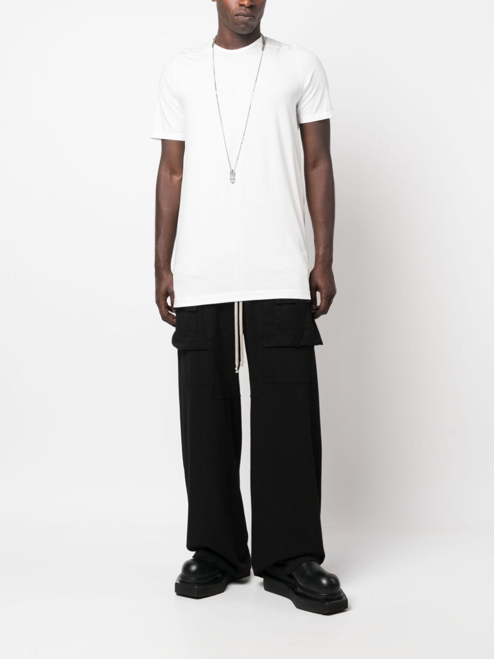 Shop Rick Owens Drkshdw Drawstring Wide-leg Trousers In Schwarz