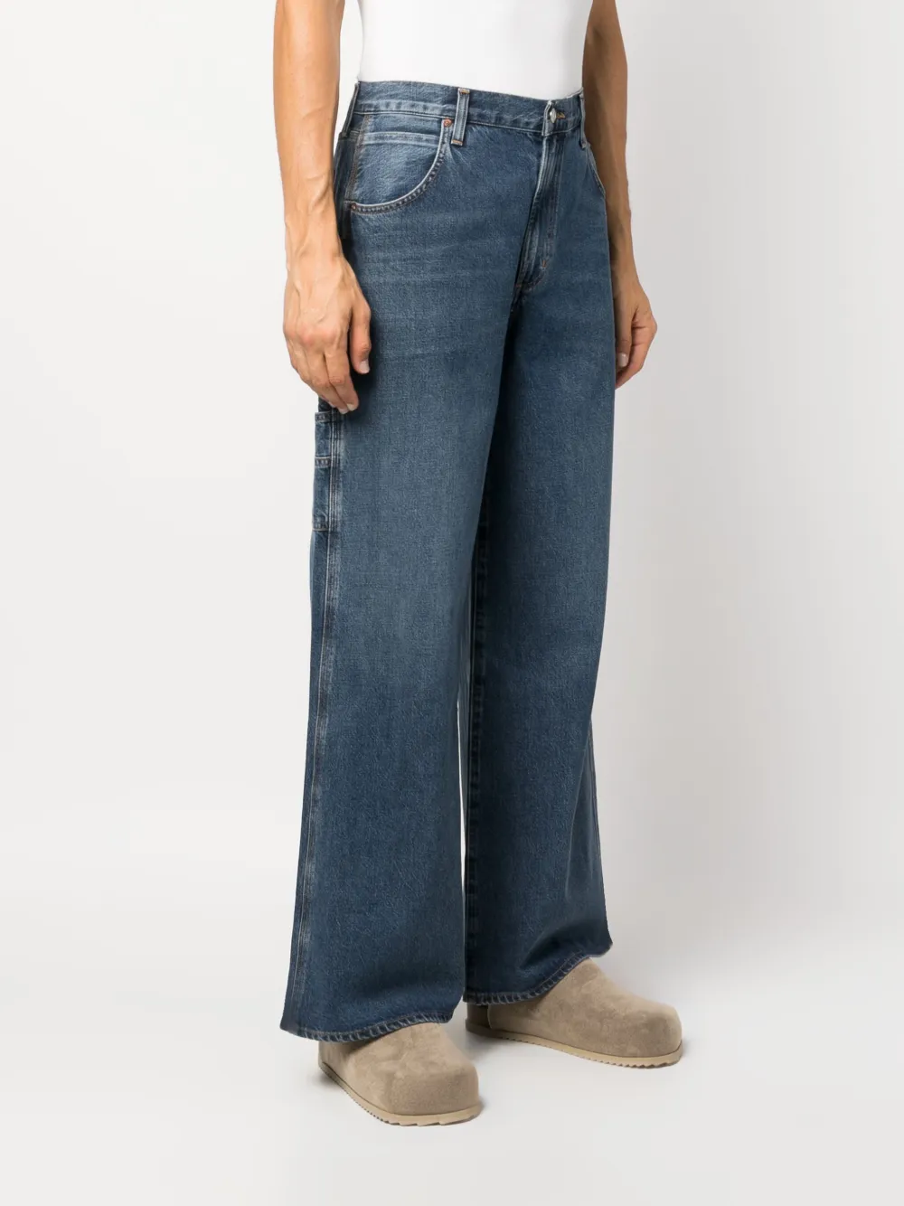  Agolde Mid-rise Wide-leg Jeans - Blue 