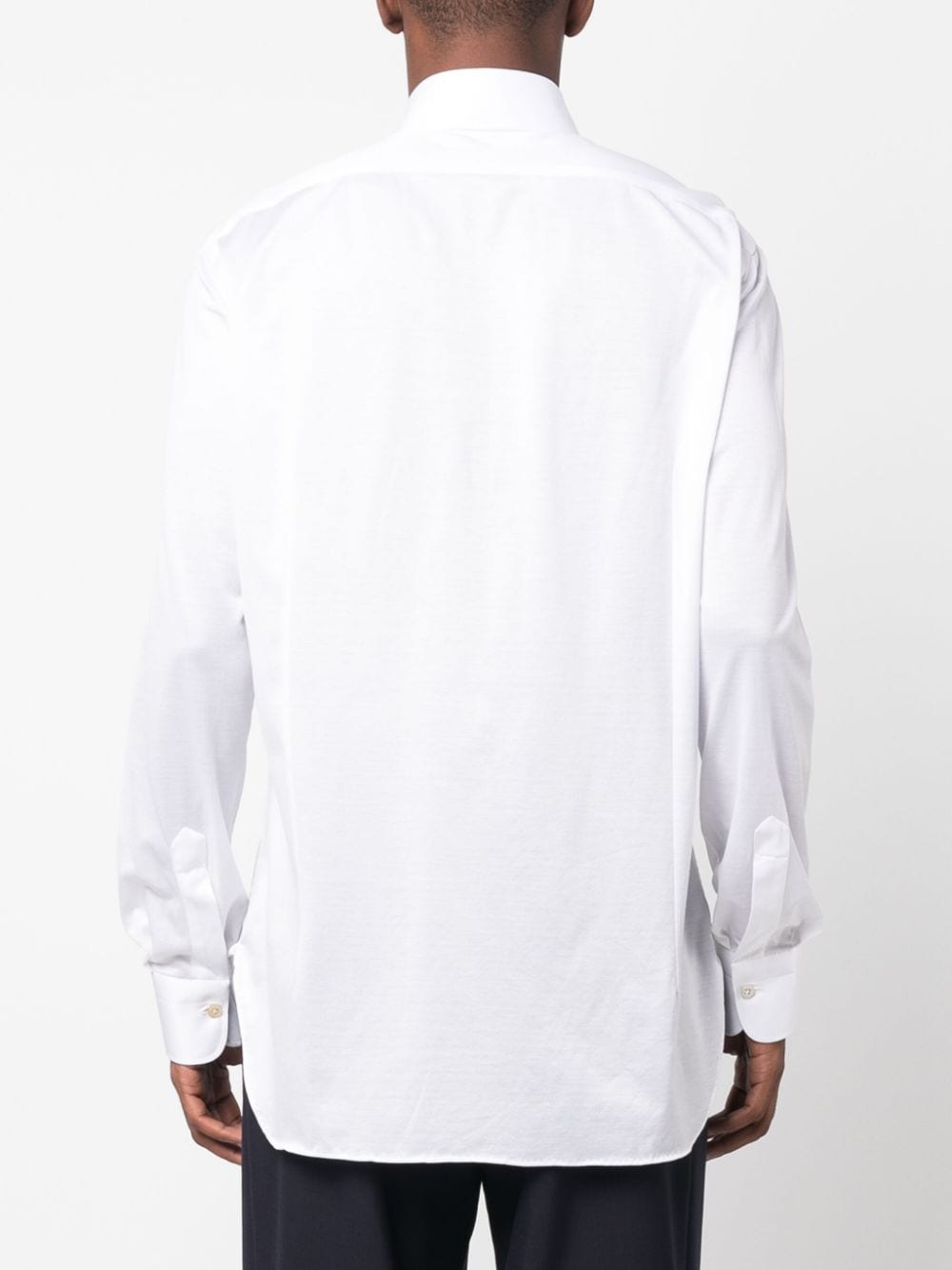 Shop Kiton Slim-cut Cotton Shirt In White