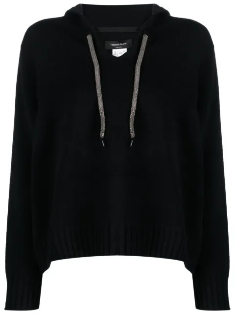 Fabiana Filippi hooded V-neck jumper