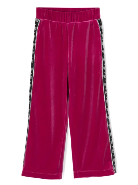 Chiara Ferragni Kids eyelike-motif velvet trousers