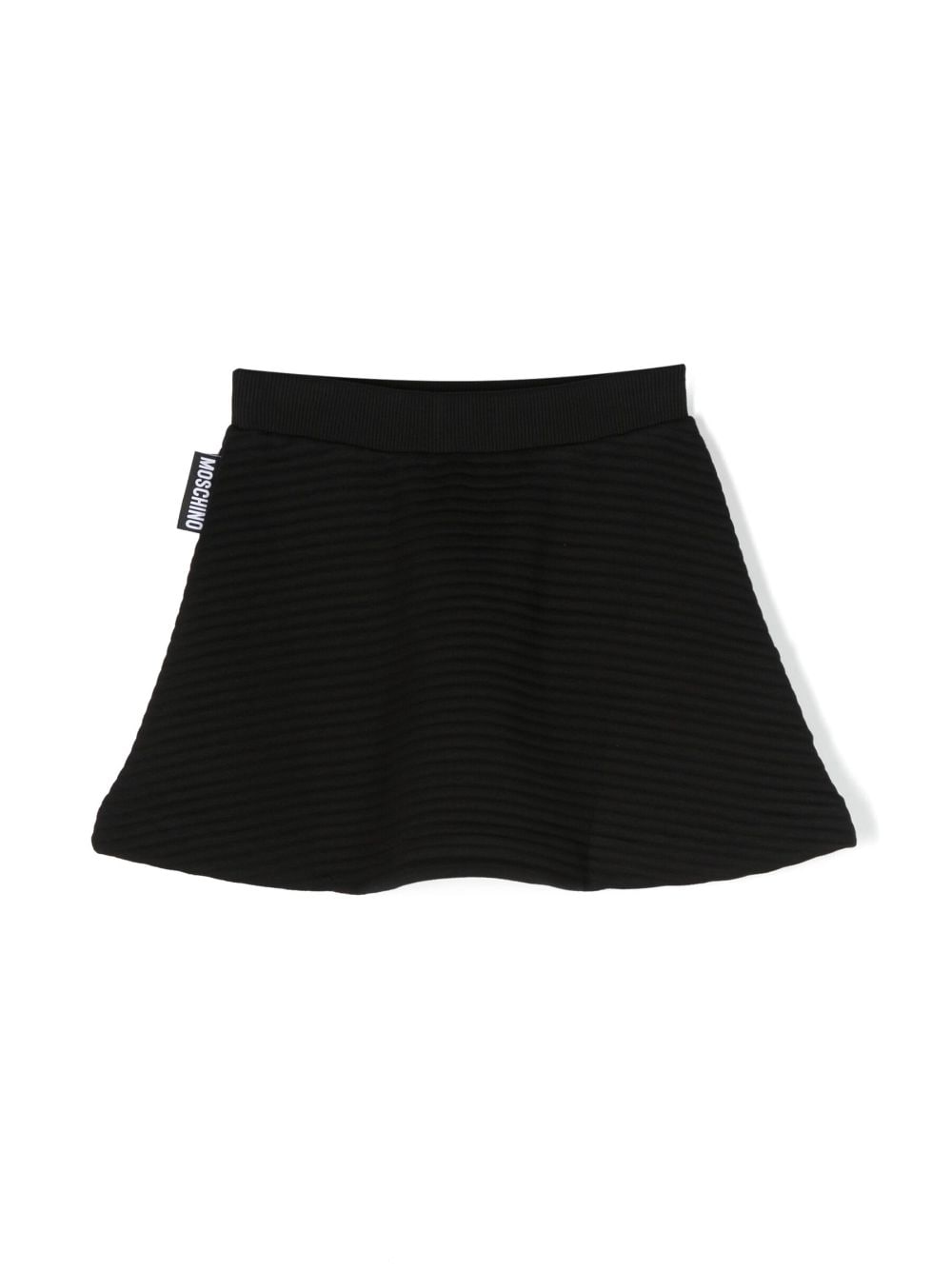 Shop Moschino Teddy Bear-motif Ribbed Skirt In Black