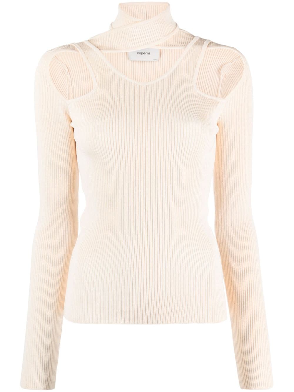 COPERNI RIBBED-KNIT CUT-OUT TOP