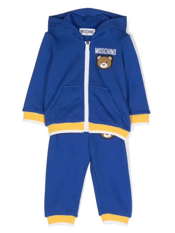 Moschino Kids logo embroidered Cotton Tracksuit Set Farfetch