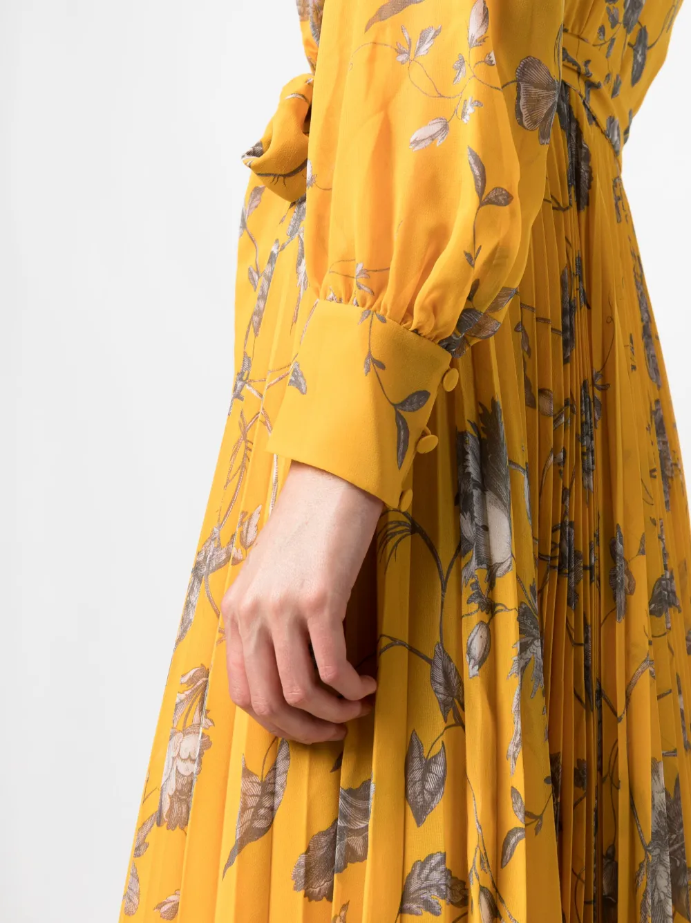 Mustard floral maxi dress new arrivals