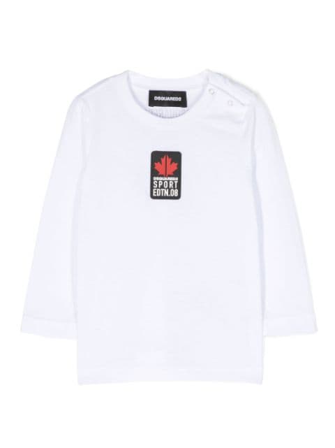 logo-patch cotton T-shirt