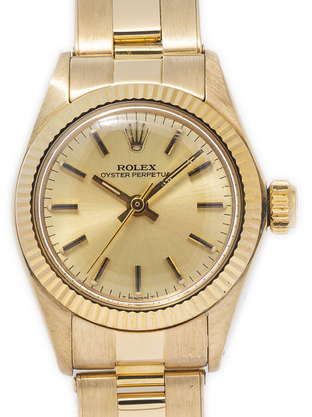 Rolex 1991 pre-owned Oyster Perpetual horloge - CHAMPAGNE