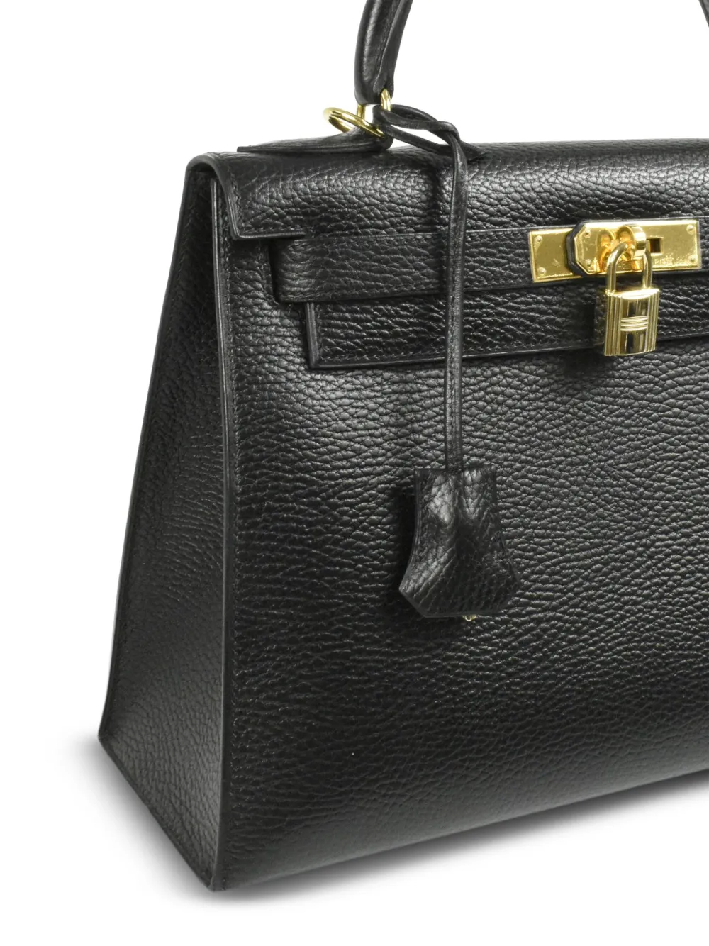 Hermès - 2001 pre-owned Kelly Sellier 28 two-way bag - women - Calf Leather - One Size - Black 2