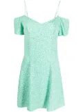 Calvin Klein Jeans floral-print off-shoulder dress - Green