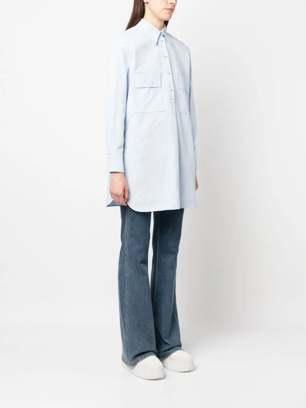 Chloé Piqué blouse Blauw