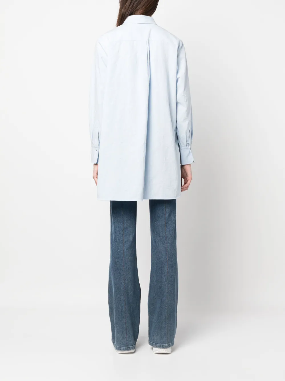 Chloé Piqué blouse Blauw
