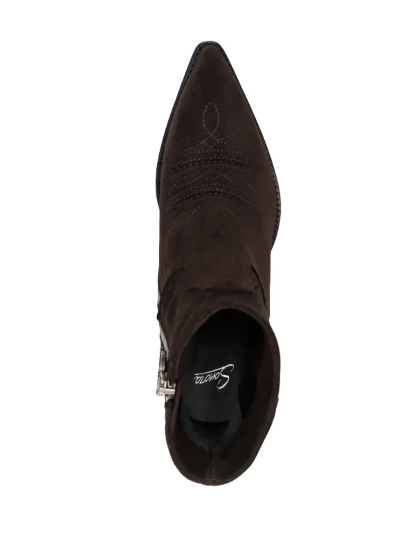 Sonora Hidalgo 85mm Leather Ankle Boots | Brown | FARFETCH