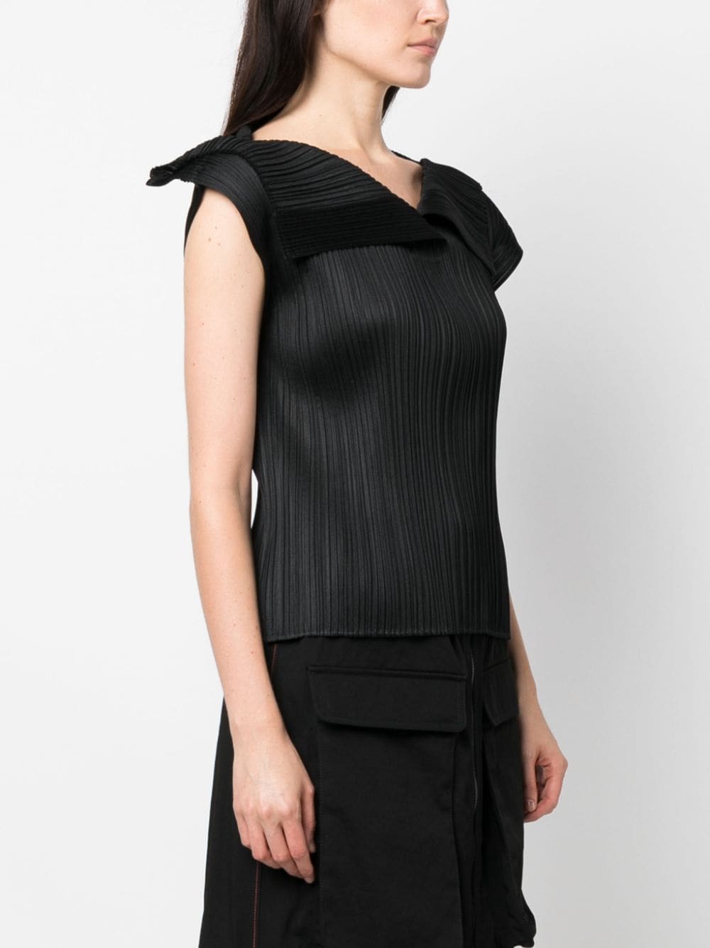 Pleats Please Issey Miyake oversize-collar Plissé Blouse - Farfetch