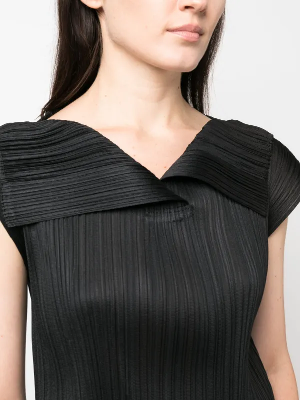 Pleats Please Issey Miyake oversize-collar Plissé Blouse - Farfetch