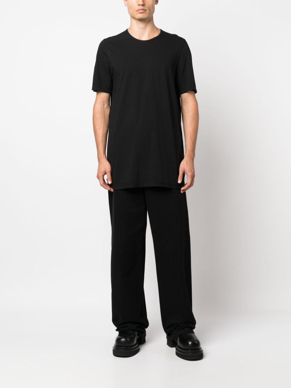 Rick Owens DRKSHDW drawstring-hem cotton T-shirt - Zwart