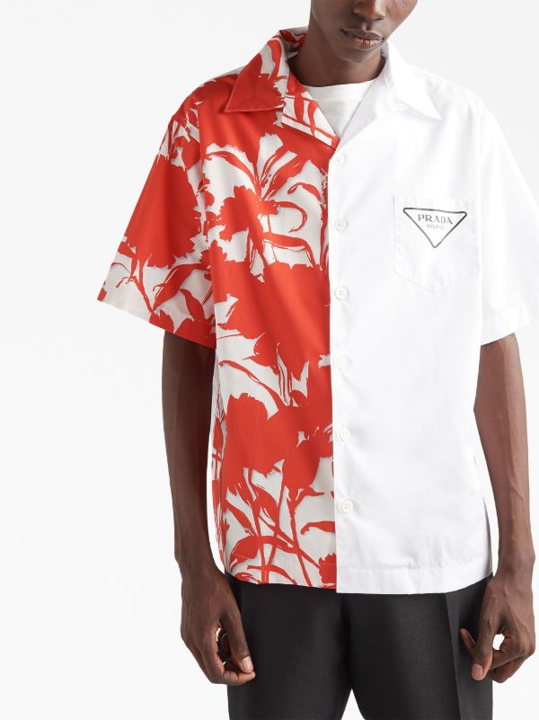 graphic-print short-sleeved shirt, Prada