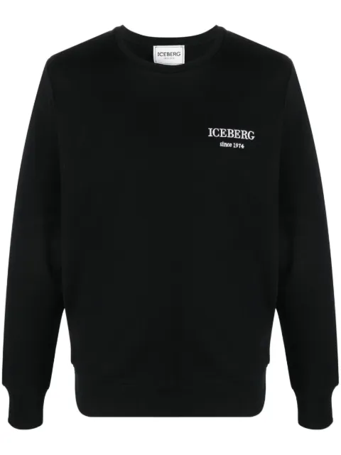 Iceberg logo-embroidered cotton sweatshirt