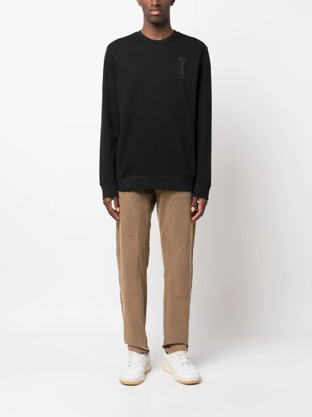 Iceberg Sweater met logo-reliëf - Zwart