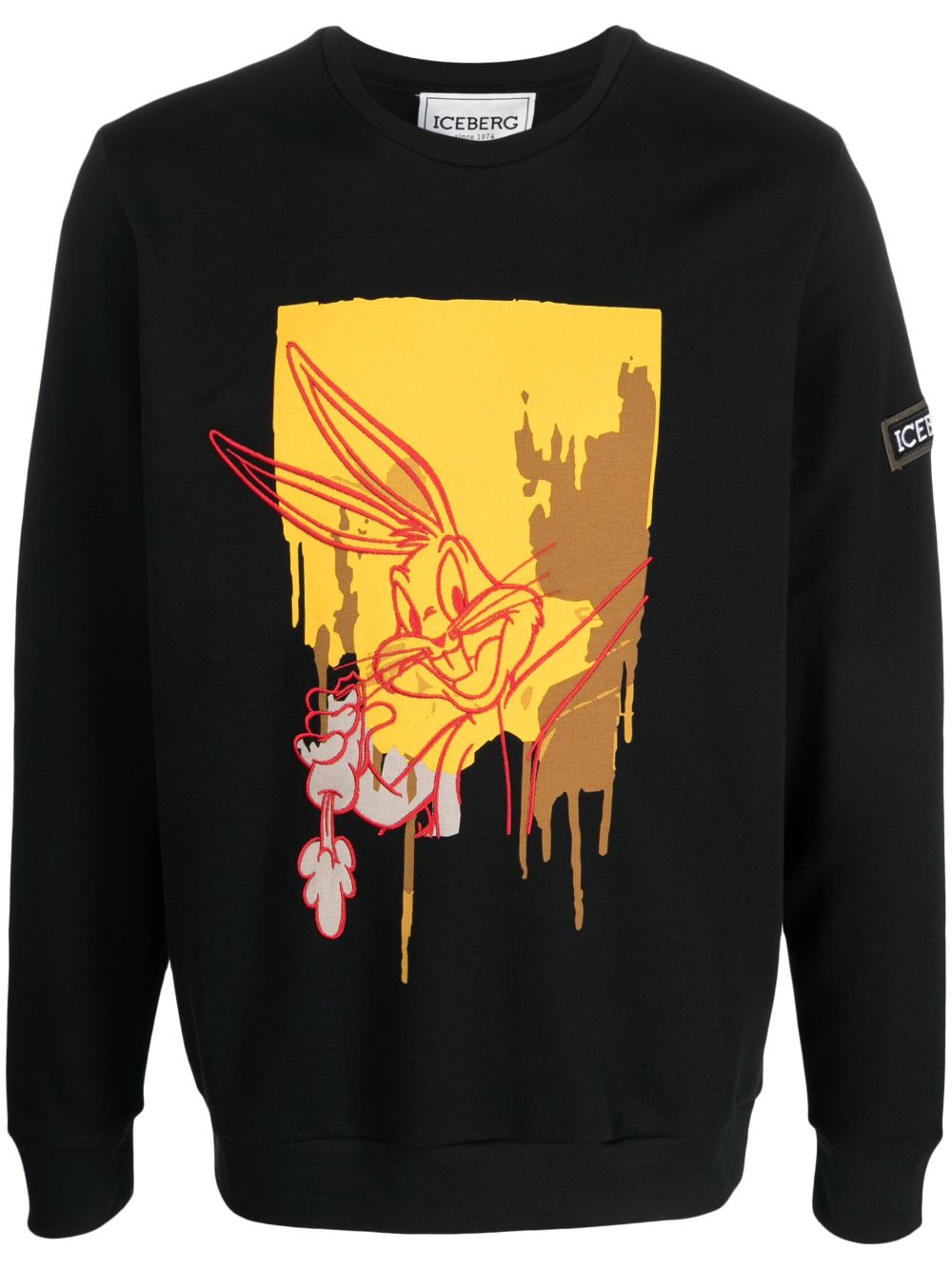 Shop Iceberg X Looney Tunes Buggs Bunny Embroidered Sweatshirt In Schwarz