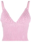 Blumarine V-neck knitted wool top - Pink