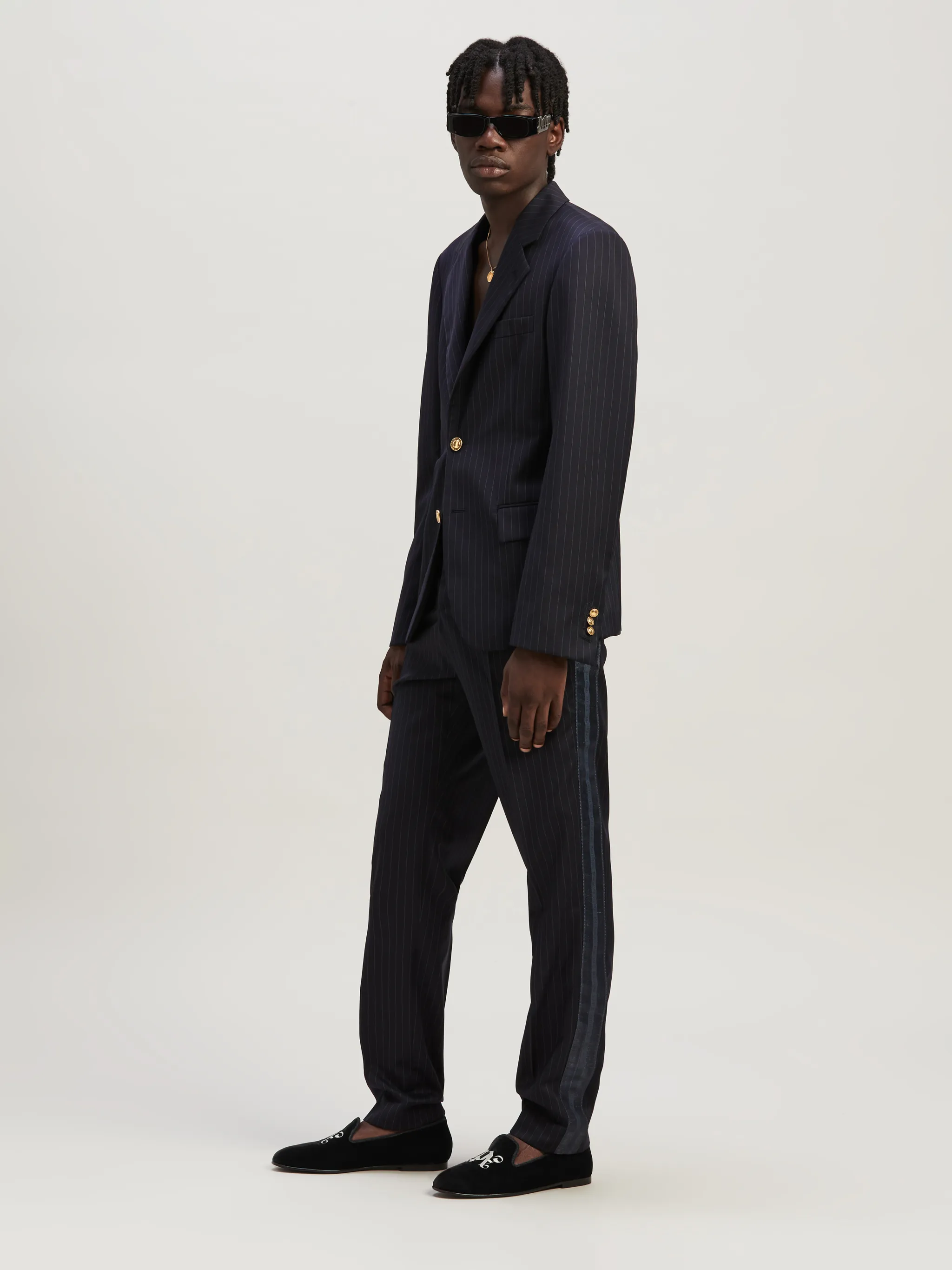 PINSTRIPES SLIM SUIT PANTS
