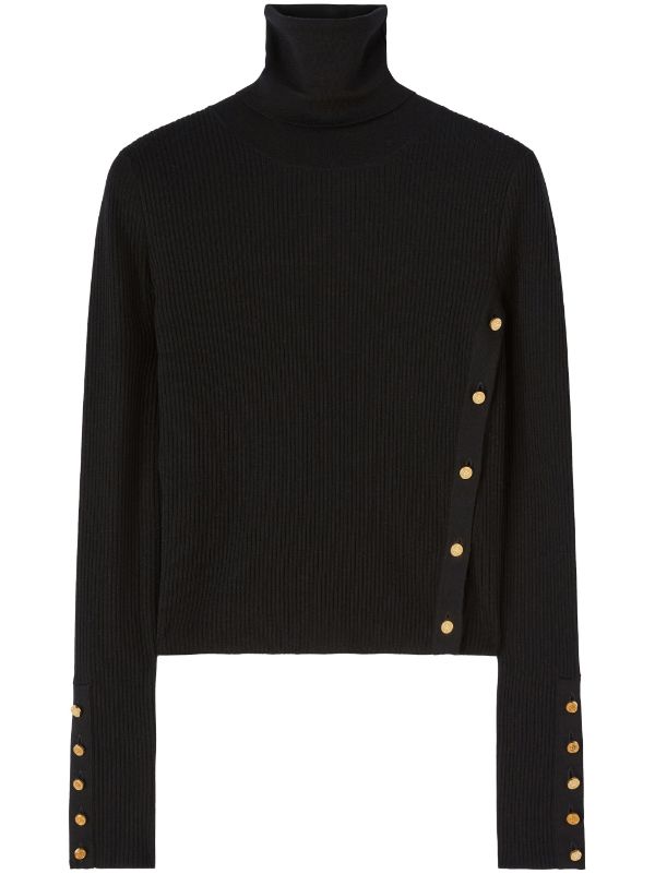 Side button turtleneck on sale sweater