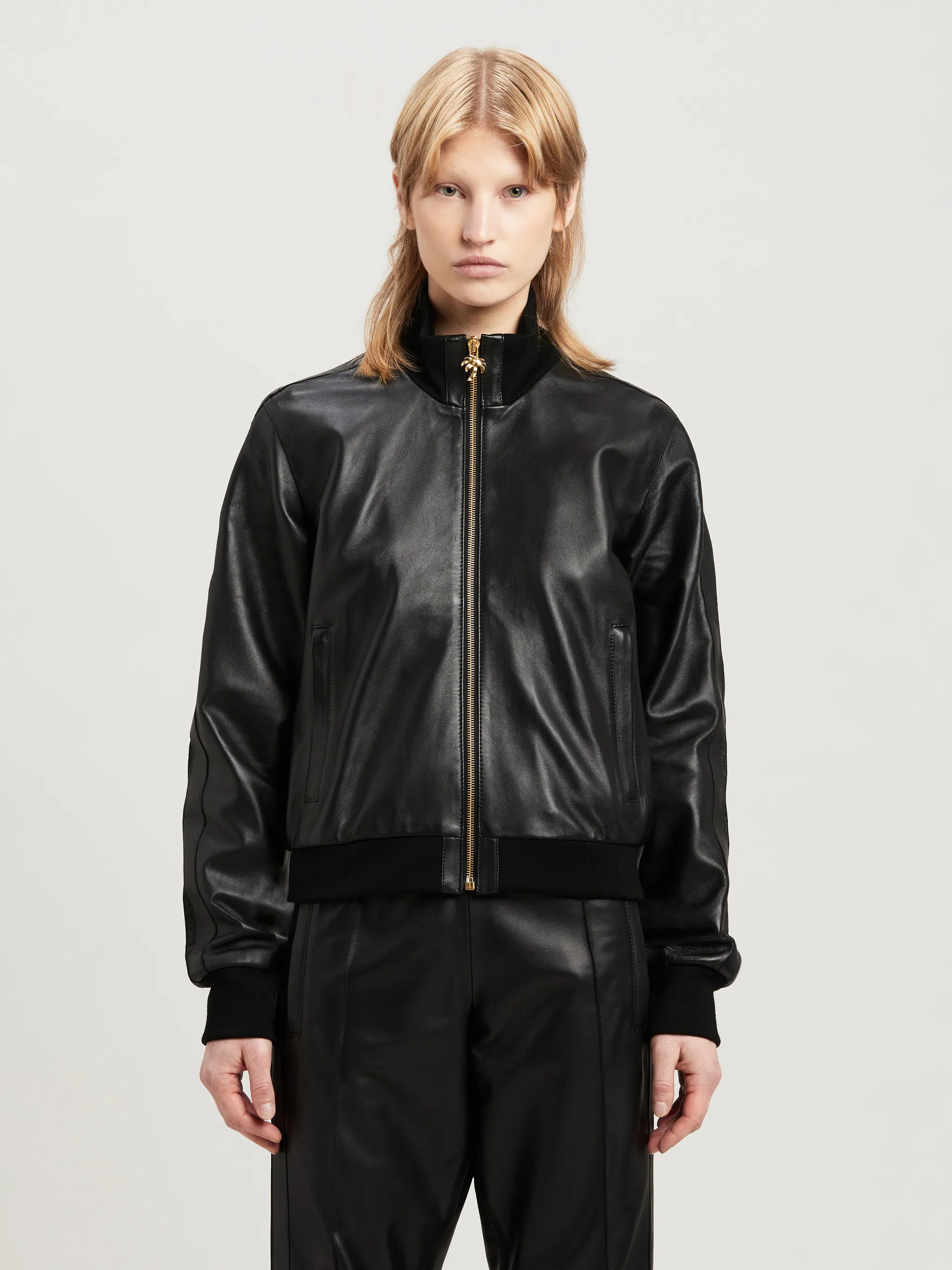 LEATHER TRACK JACKET