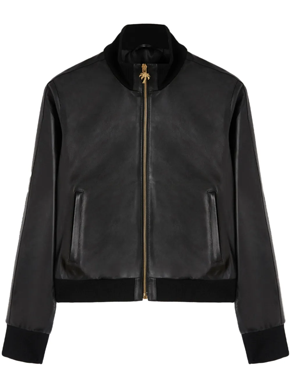 Palm Angels Zip-up Bomber Jacket In Black