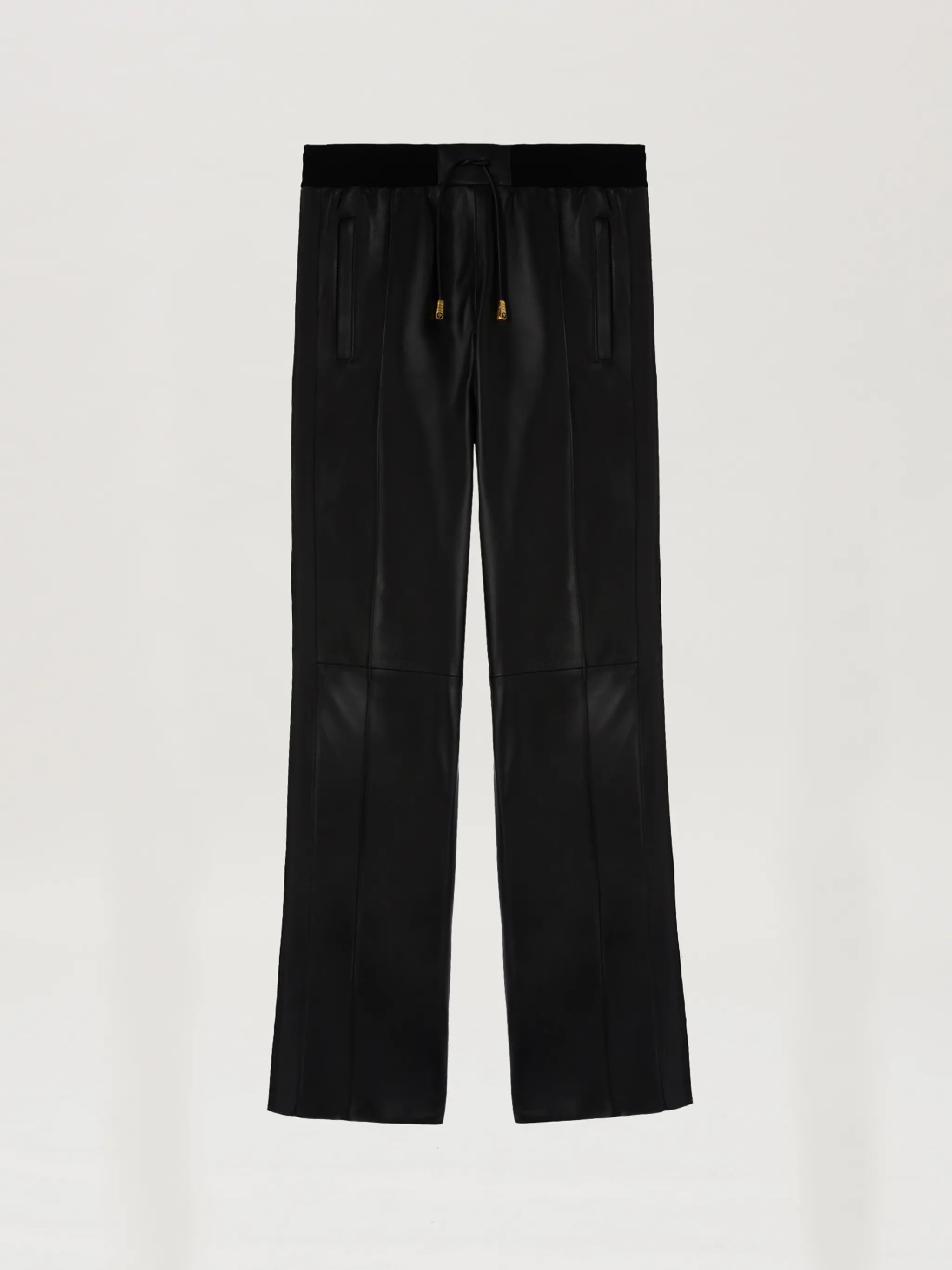 LEATHER TRACK PANTS