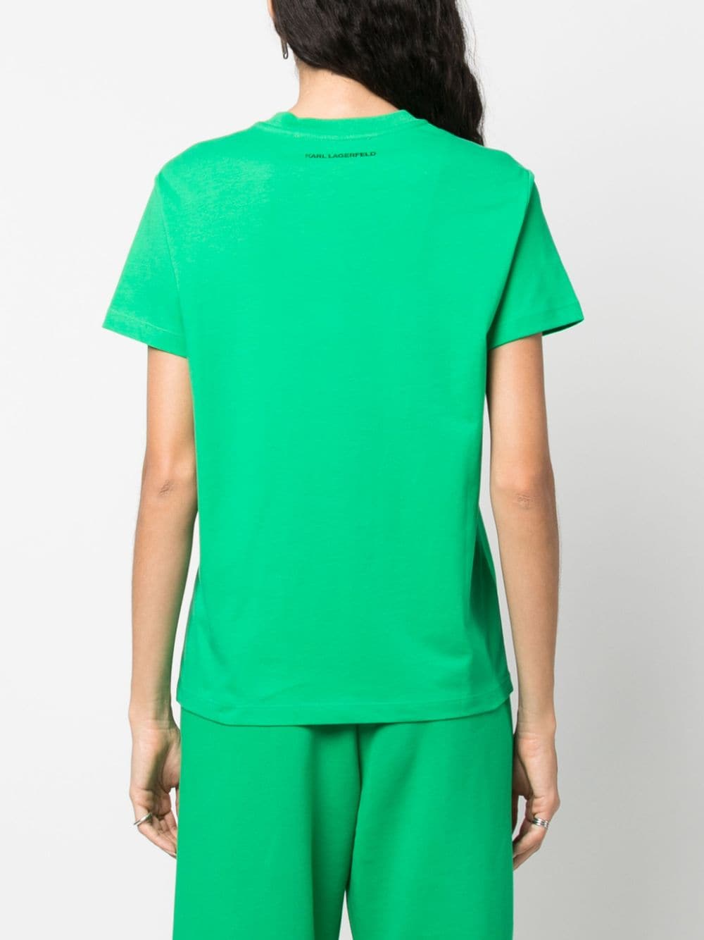 Shop Karl Lagerfeld Logo-print Organic Cotton T-shirt In Green