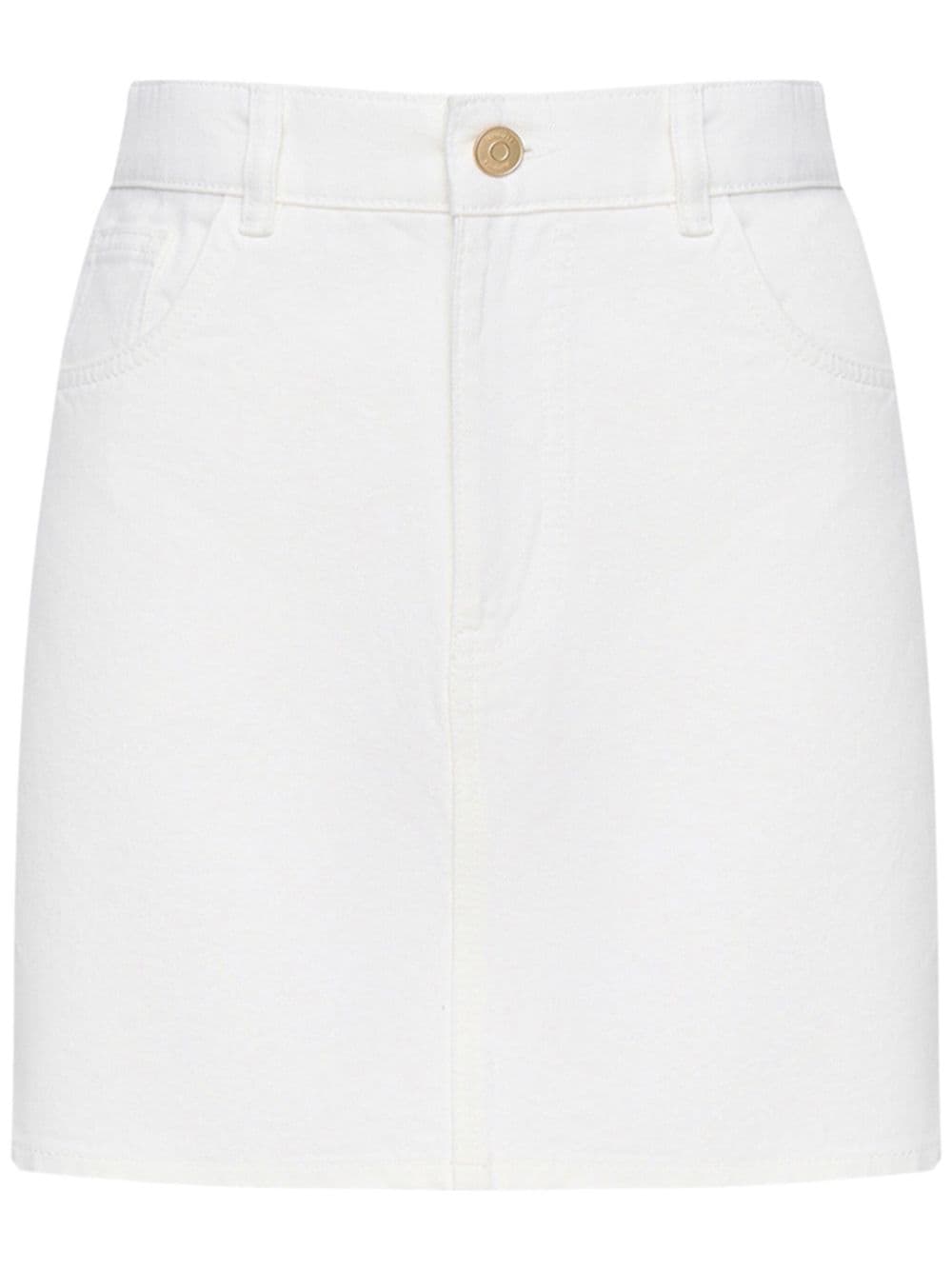 12 Storeez Denim Mini Skirt In White