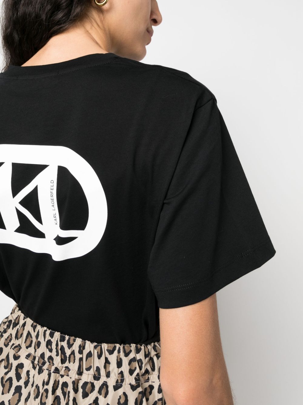 Shop Karl Lagerfeld Logo-print Organic Cotton T-shirt In Black