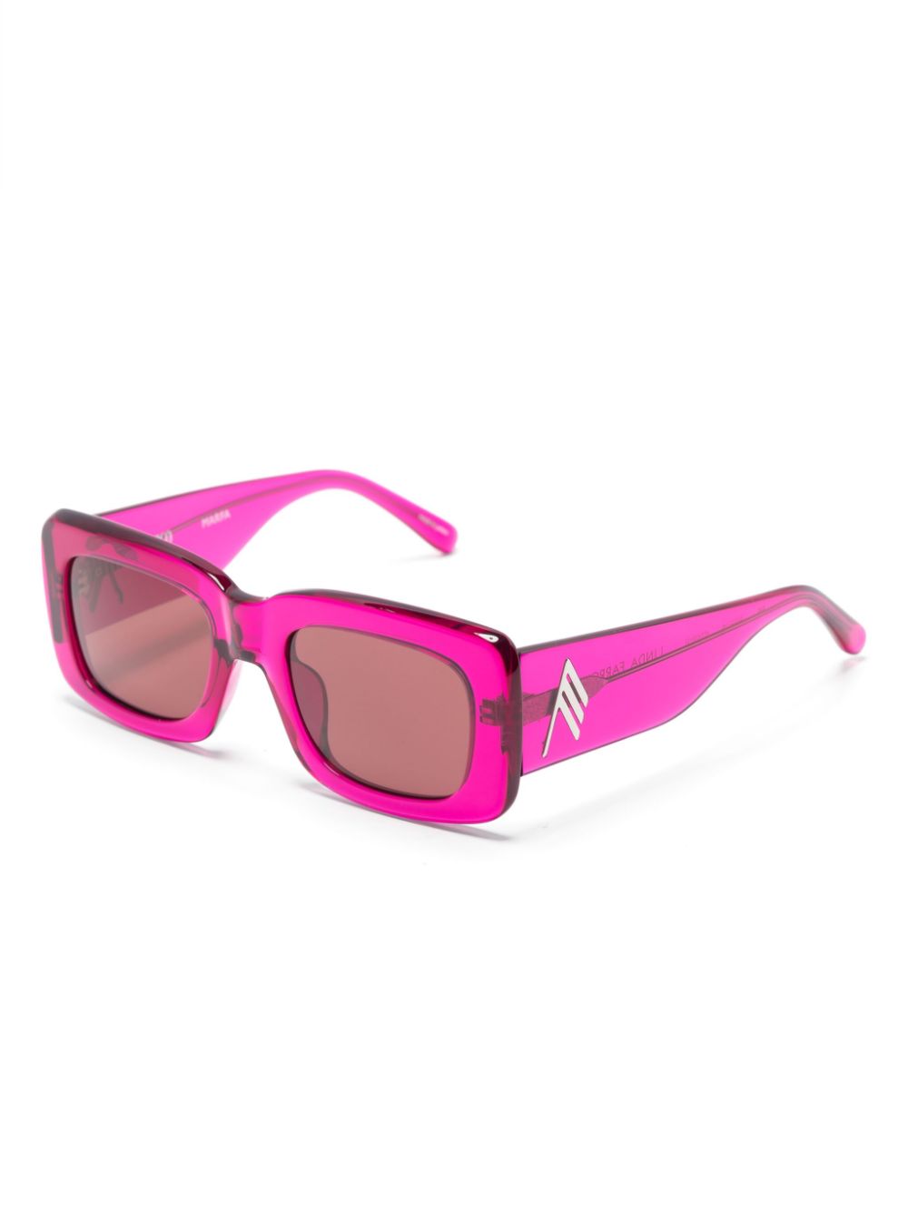 The Attico x Linda Farrow Marfa rectangle-frame sunglasses - Roze