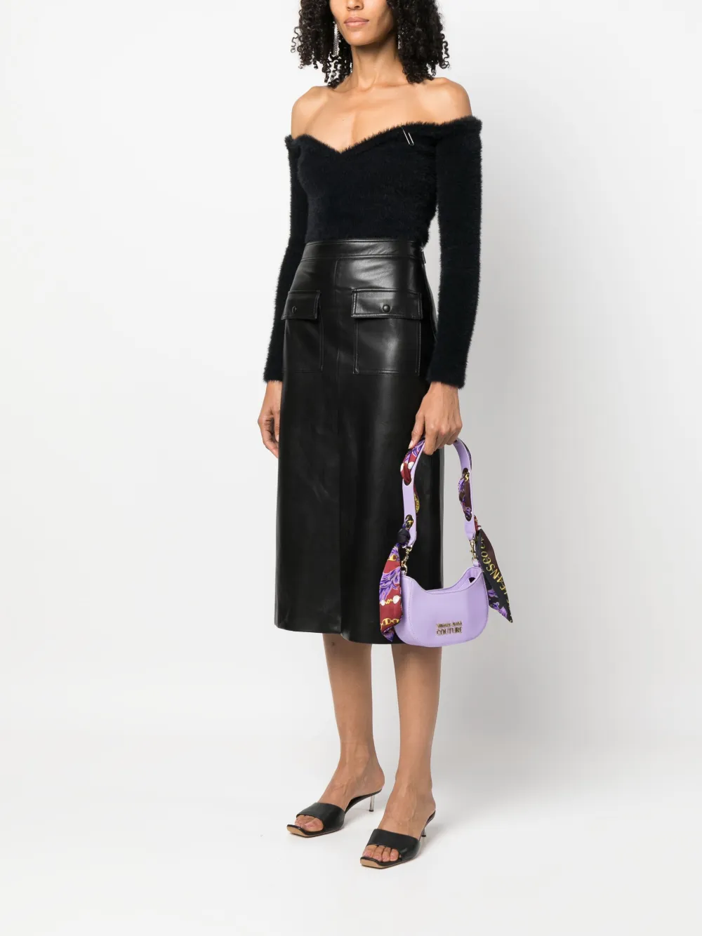 Versace Jeans Couture Thelma logo-plaque shoulder bag - Paars