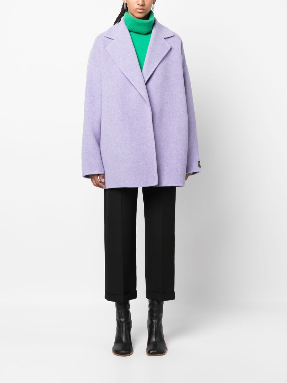 Nº21 felted wool-blend coat - Paars