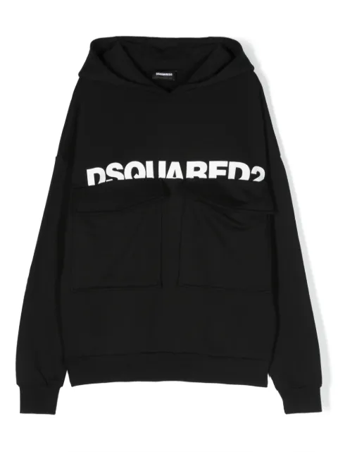 DSQUARED2 KIDS logo-print cotton hoodie