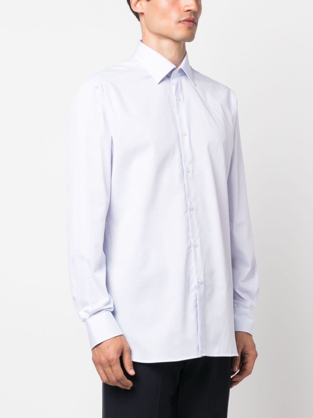 Shop Pal Zileri Long-sleeve Cotton Shirt In Blue