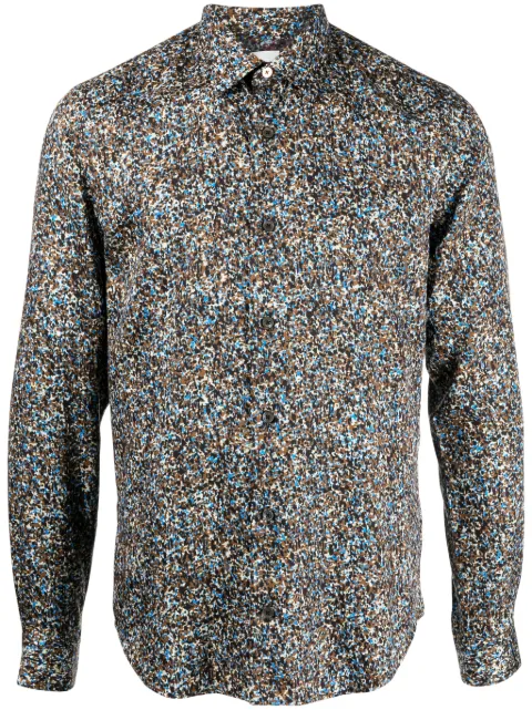 Paul Smith abstract-pattern pointed-collar shirt