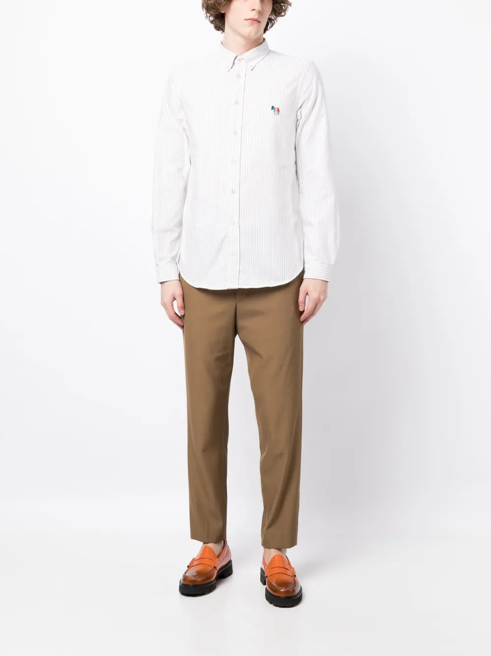 PS Paul Smith Zebra-motif striped cotton shirt - Bruin