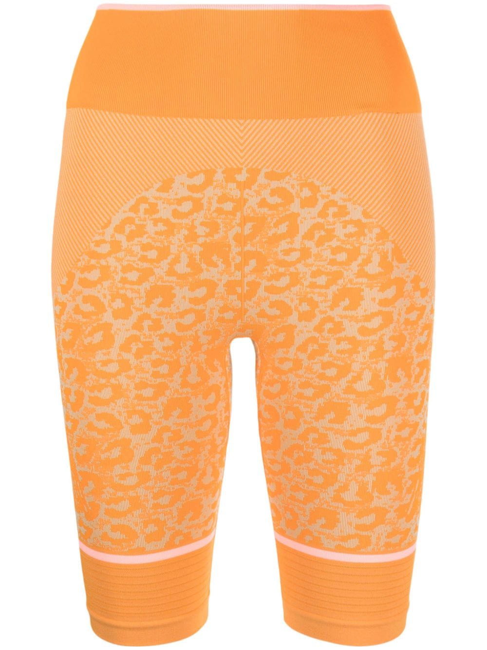 leopard-print seamless cycling shorts