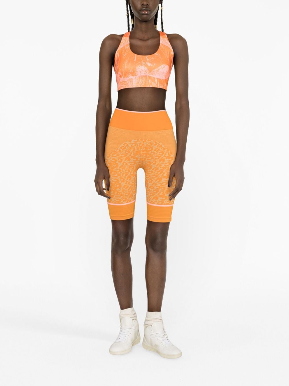 adidas by Stella McCartney Fietsshorts met luipaardprint - Oranje
