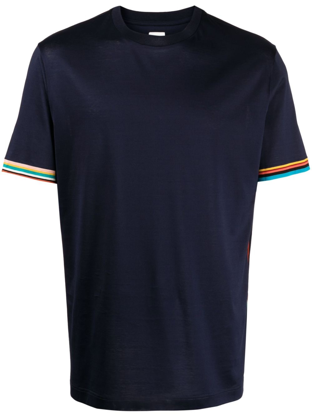 Shop Paul Smith Striped-trim Cotton T-shirt In Blue