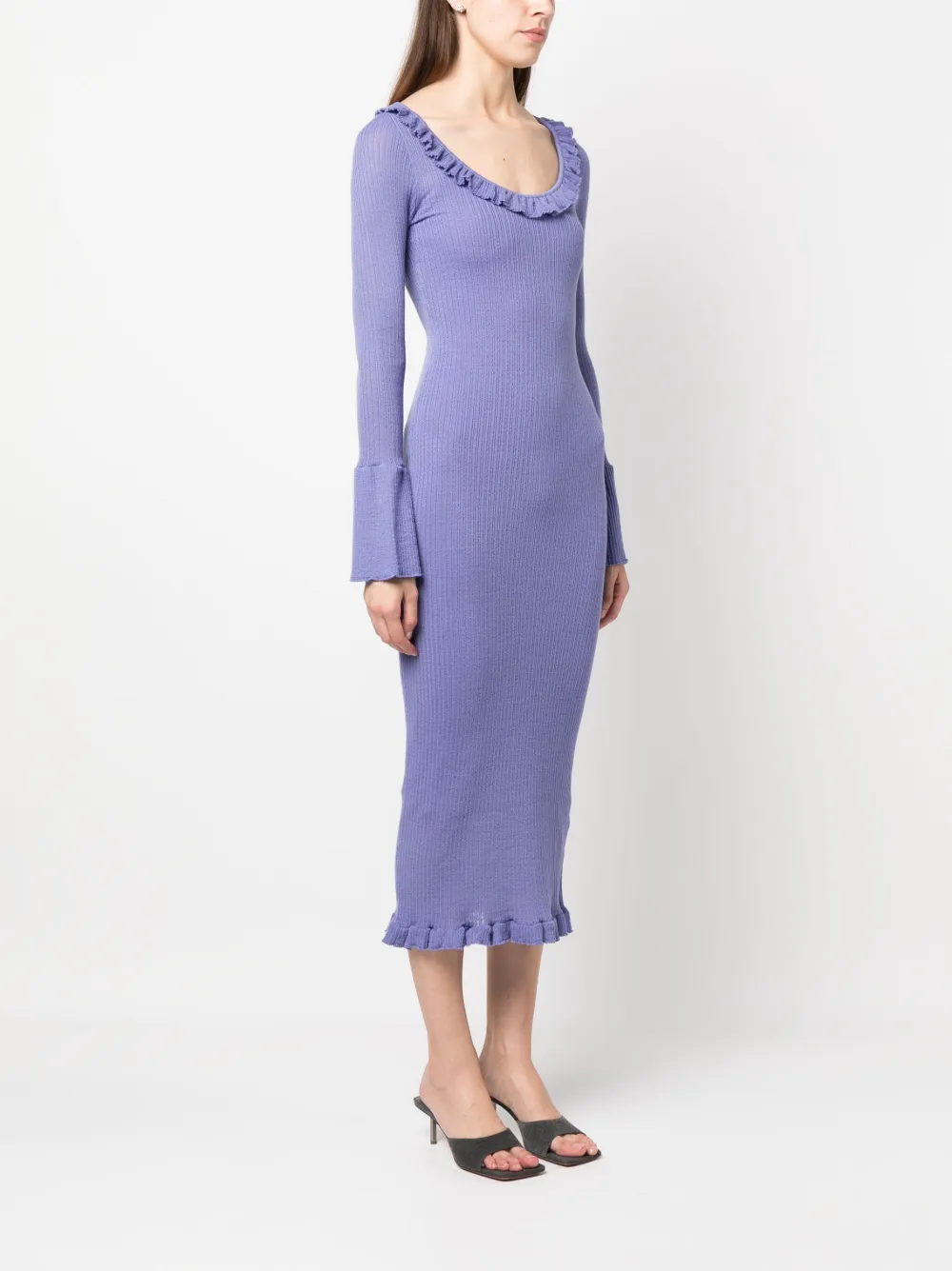 Blumarine Jurk met ruches Paars