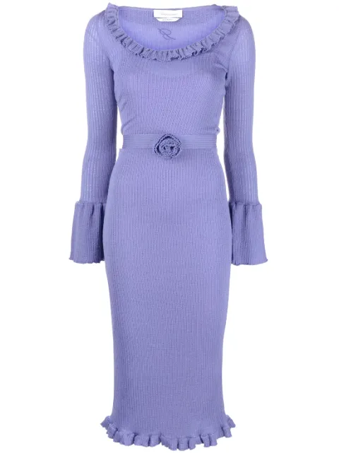 Blumarine vestido midi con volantes