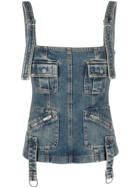 Blumarine multiple-pocket denim corset top