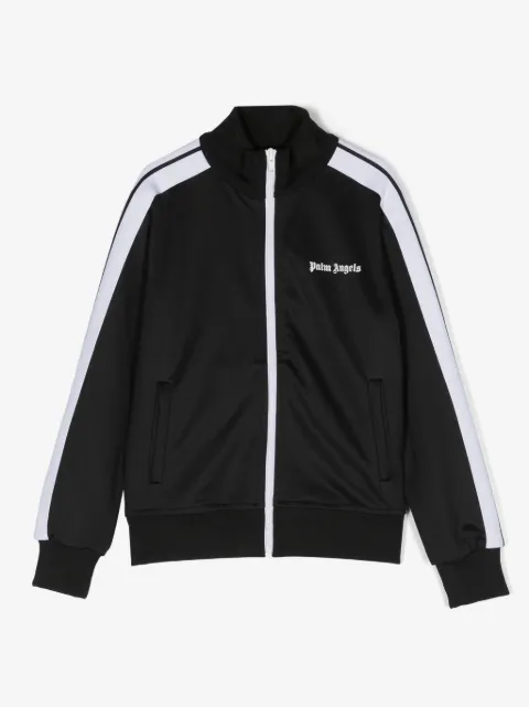 Palm Angels Kids logo-print cotton blend track jacket