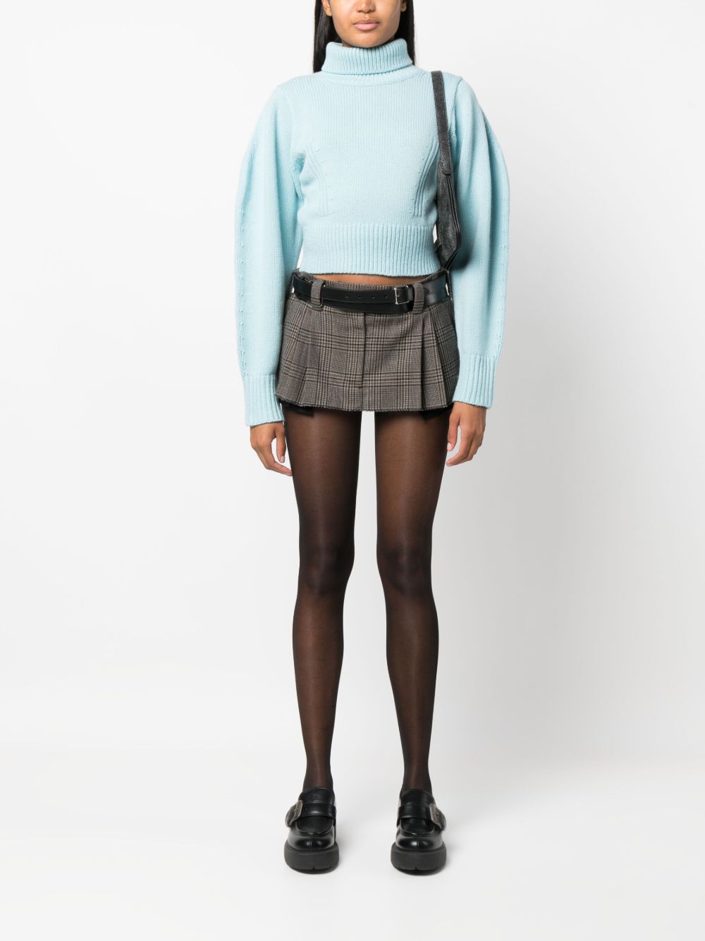 Miu Miu Wollen mini-rok - Bruin