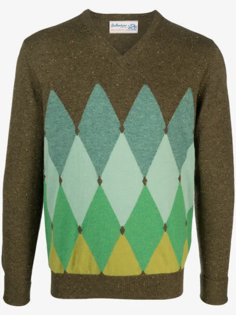 Ballantyne argyle-intarsia knit jumper